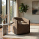 Hill Swivel Accent Chair | Barrel Back | Foam Fill Rocky Road Brown Boucle