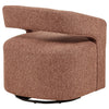 Hill Swivel Accent Chair | Barrel Back | Foam Fill Red Brown Boucle Fabric