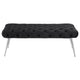 Lila Bench | Foam Seat | Button Tufted Black Velvet | Chrome Legs 47"