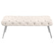 Lila Bench | Foam Seat | Button Tufted Ivory Velvet | Chrome Legs 47"