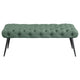 Lila Bench | Foam Seat | Button Tufted Teal Green Fabric | Black Legs 47"