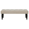Rasa Accent Bench | Tufted Latte Brown Fabric | Black Turned Legs 52"