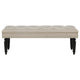 Rasa Accent Bench | Tufted Latte Brown Fabric | Black Turned Legs 52"