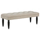 Rasa Accent Bench | Tufted Latte Brown Fabric | Black Turned Legs 52"