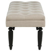 Rasa Accent Bench | Tufted Latte Brown Fabric | Black Turned Legs 52"