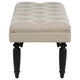 Rasa Accent Bench | Tufted Latte Brown Fabric | Black Turned Legs 52"