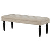 Rasa Accent Bench | Tufted Latte Brown Fabric | Black Turned Legs 52"