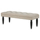 Rasa Accent Bench | Tufted Latte Brown Fabric | Black Turned Legs 52"