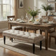 Rasa Accent Bench | Tufted Latte Brown Fabric | Black Turned Legs 52"