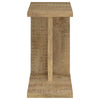 Owea Sofa Side Table | C Shaped | Rectangular | Mango Brown Wood 16"
