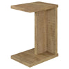 Owea Sofa Side Table | C Shaped | Rectangular | Mango Brown Wood 16"