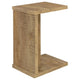 Owea Sofa Side Table | C Shaped | Rectangular | Mango Brown Wood 16"