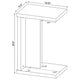 Owea Sofa Side Table | C Shaped | Rectangular | Mango Brown Wood 16"