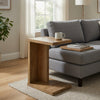 Owea Sofa Side Table | C Shaped | Rectangular | Mango Brown Wood 16"