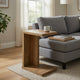 Owea Sofa Side Table | C Shaped | Rectangular | Mango Brown Wood 16"