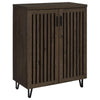 Bixi  Shoe Cabinet w Slatted Doors | Foyer Entryway Storage | Dark Oak Brown