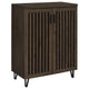 Bixi  Shoe Cabinet w Slatted Doors | Foyer Entryway Storage | Dark Oak Brown