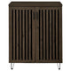 Bixi  Shoe Cabinet w Slatted Doors | Foyer Entryway Storage | Dark Oak Brown