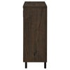 Bixi  Shoe Cabinet w Slatted Doors | Foyer Entryway Storage | Dark Oak Brown