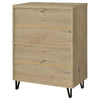 Bixi  Shoe Cabinet w Slatted Doors | Foyer Entryway Storage | White Oak Brown