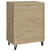 Bixi  Shoe Cabinet w Slatted Doors | Foyer Entryway Storage | White Oak Brown