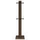 Rinki Coat Rack | 8 Metal Hooks w Wood Caps | Walnut Brown Plinth 72"