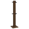 Rinki Coat Rack | 8 Metal Hooks w Wood Caps | Walnut Brown Plinth 72"