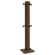 Rinki Coat Rack | 8 Metal Hooks w Wood Caps | Walnut Brown Plinth 72"