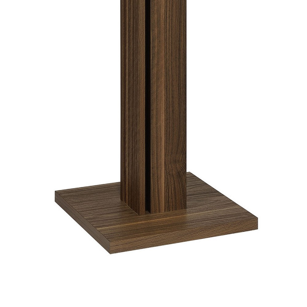 Rinki Coat Rack | 8 Metal Hooks w Wood Caps | Walnut Brown Plinth 72"