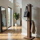 Rinki Coat Rack | 8 Metal Hooks w Wood Caps | Walnut Brown Plinth 72"