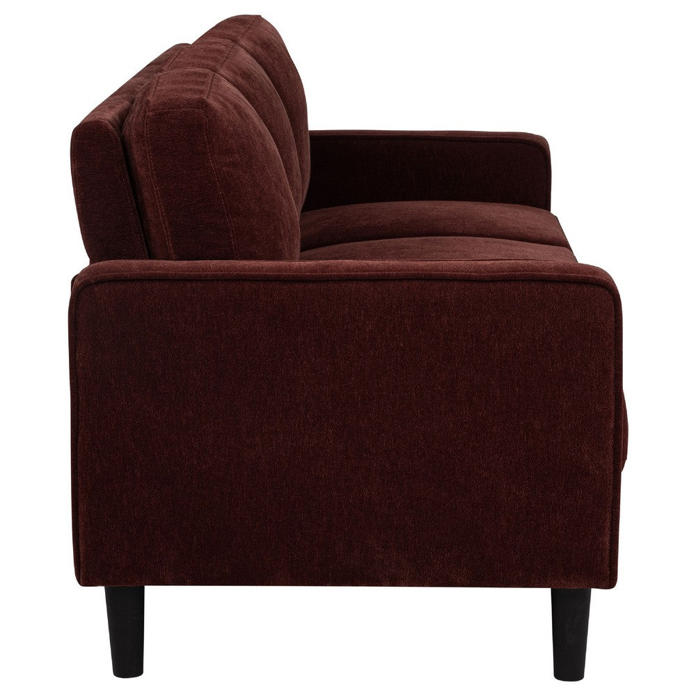 Rumi 3 Seater Sofa | Track Arms | Foam Fill Rust Red Upholstery 77"