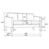 Rumi 3 Seater Sofa | Track Arms | Foam Fill Rust Red Upholstery 77"