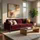Rumi 3 Seater Sofa | Track Arms | Foam Fill Rust Red Upholstery 77"