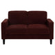 Rumi Loveseat | Track Arms w Piping | Foam Fill Rust Red Upholstery 54"