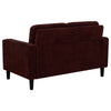 Rumi Loveseat | Track Arms w Piping | Foam Fill Rust Red Upholstery 54"