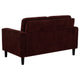 Rumi Loveseat | Track Arms w Piping | Foam Fill Rust Red Upholstery 54"