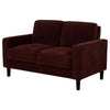 Rumi Loveseat | Track Arms w Piping | Foam Fill Rust Red Upholstery 54"