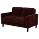 Rumi Loveseat | Track Arms w Piping | Foam Fill Rust Red Upholstery 54"