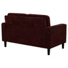Rumi Loveseat | Track Arms w Piping | Foam Fill Rust Red Upholstery 54"