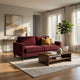 Rumi Loveseat | Track Arms w Piping | Foam Fill Rust Red Upholstery 54"
