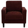 Rumi Accent Club Chair | Track Arms | Foam Fill Rust Red Upholstery