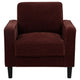 Rumi Accent Club Chair | Track Arms | Foam Fill Rust Red Upholstery