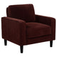 Rumi Accent Club Chair | Track Arms | Foam Fill Rust Red Upholstery