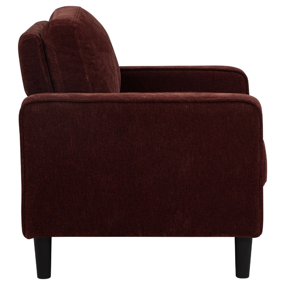 Rumi Accent Club Chair | Track Arms | Foam Fill Rust Red Upholstery