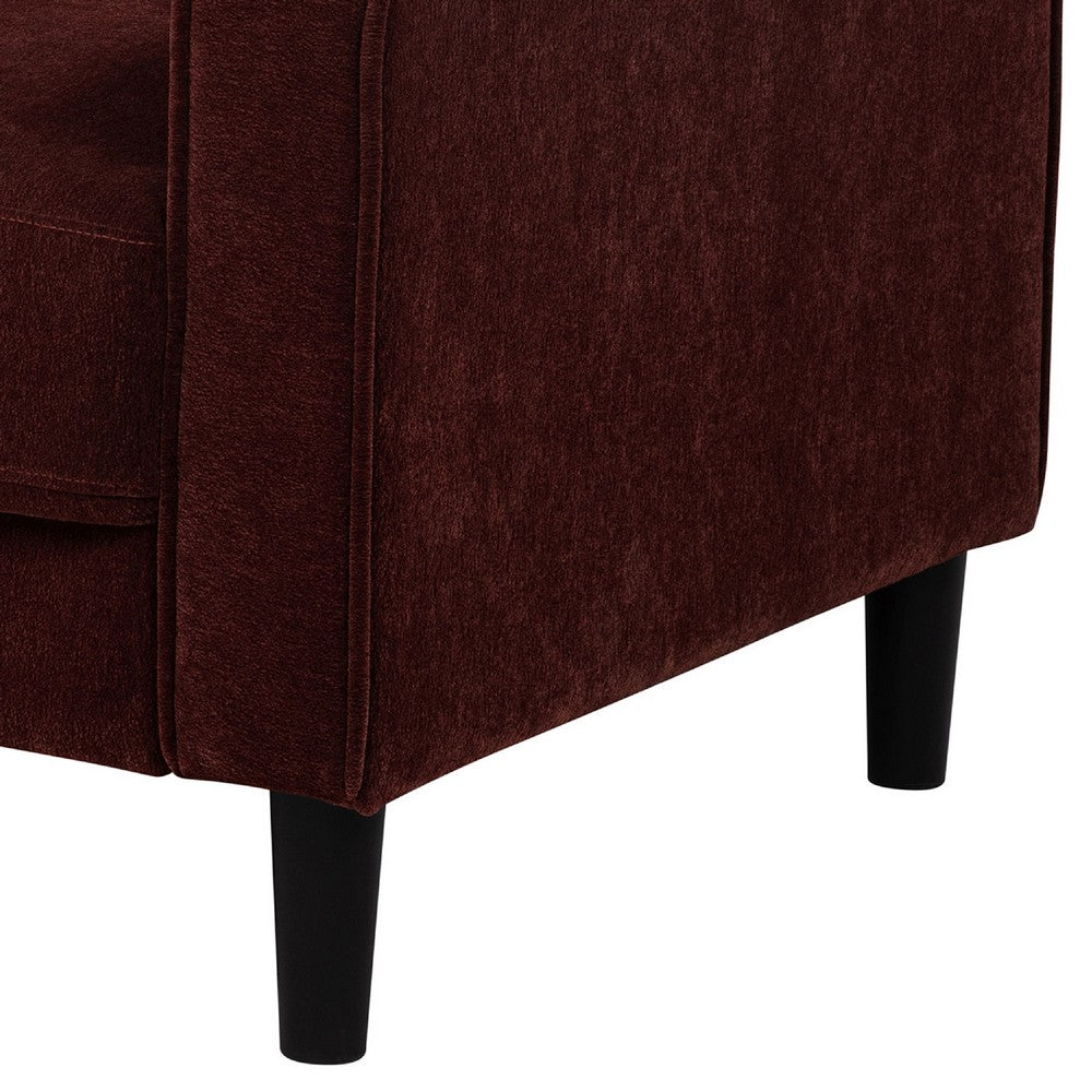 Rumi Accent Club Chair | Track Arms | Foam Fill Rust Red Upholstery