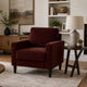 Rumi Accent Club Chair | Track Arms | Foam Fill Rust Red Upholstery