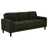 Rumi 3 Seater Sofa | Track Arms | Foam Fill Matcha Green Upholstery 77"