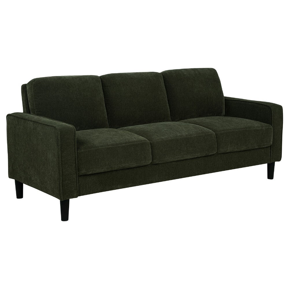 Rumi 3 Seater Sofa | Track Arms | Foam Fill Matcha Green Upholstery 77"