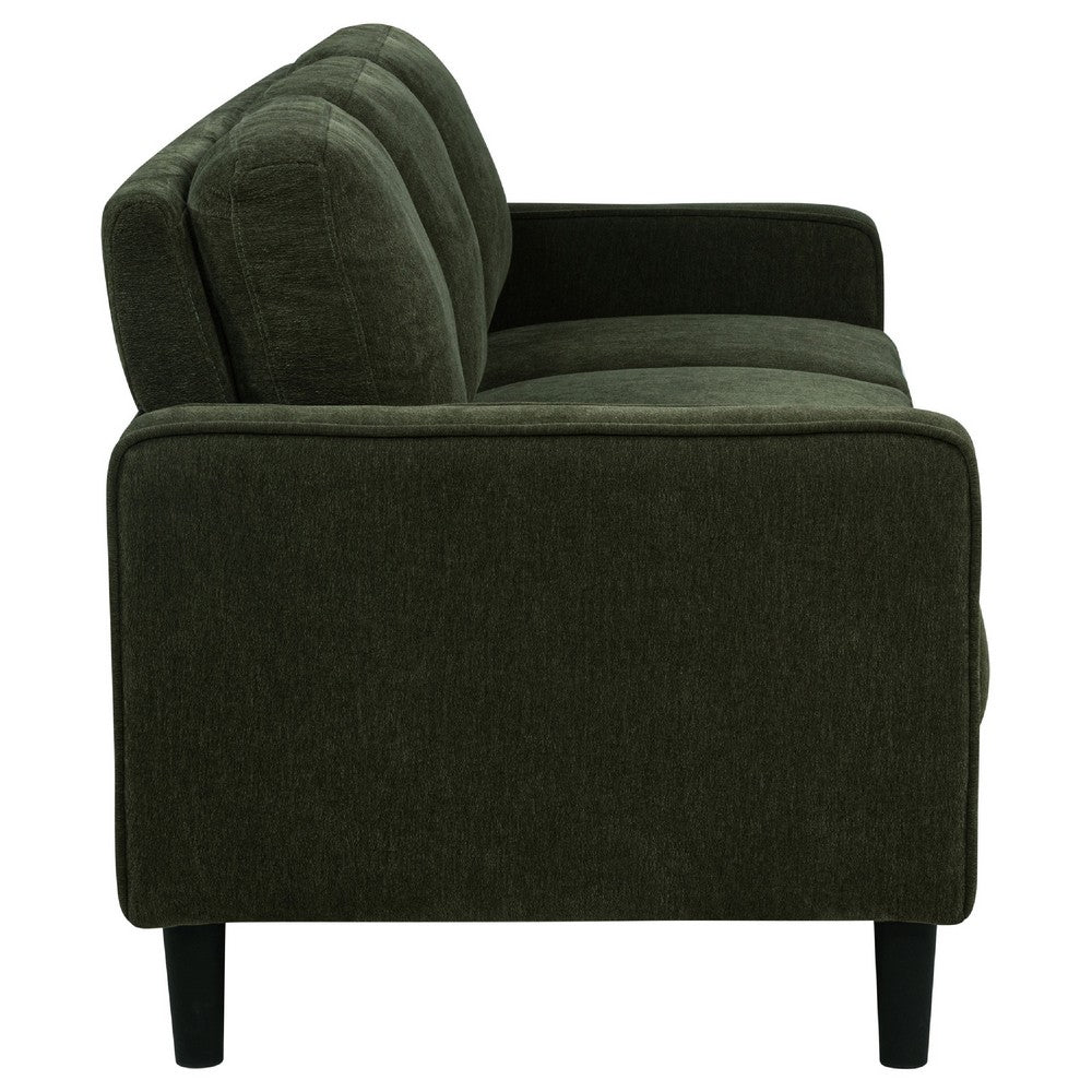 Rumi 3 Seater Sofa | Track Arms | Foam Fill Matcha Green Upholstery 77"