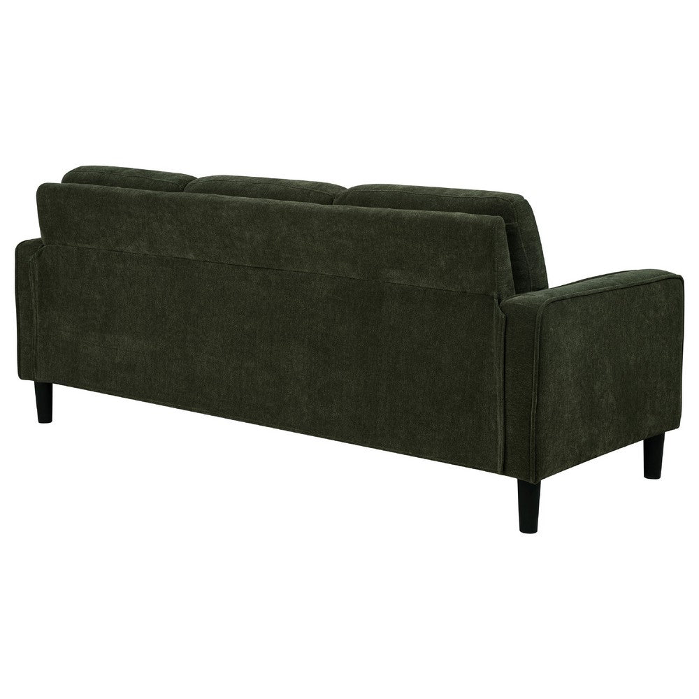 Rumi 3 Seater Sofa | Track Arms | Foam Fill Matcha Green Upholstery 77"